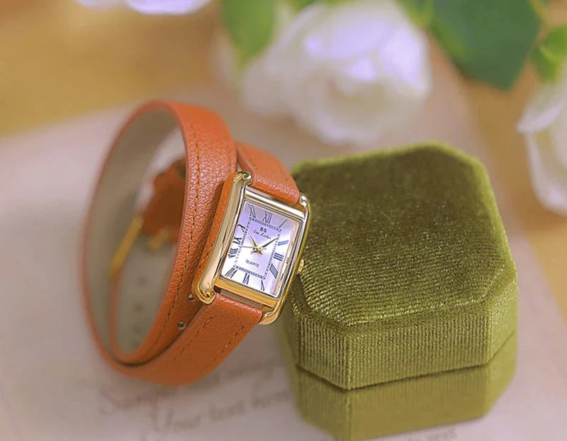 Square Genuine Leather Quartz Watches