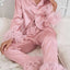 Silky Satin Pajamas With Feather Accents