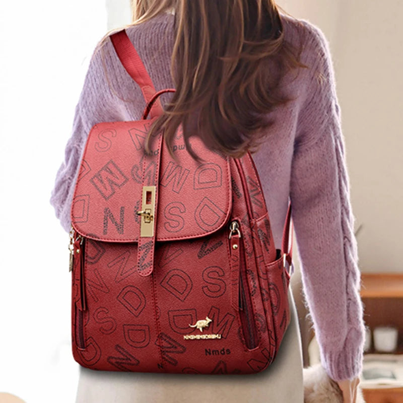 Women's Letter Print Backpack