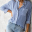 Patch Pocket Striped Blouse