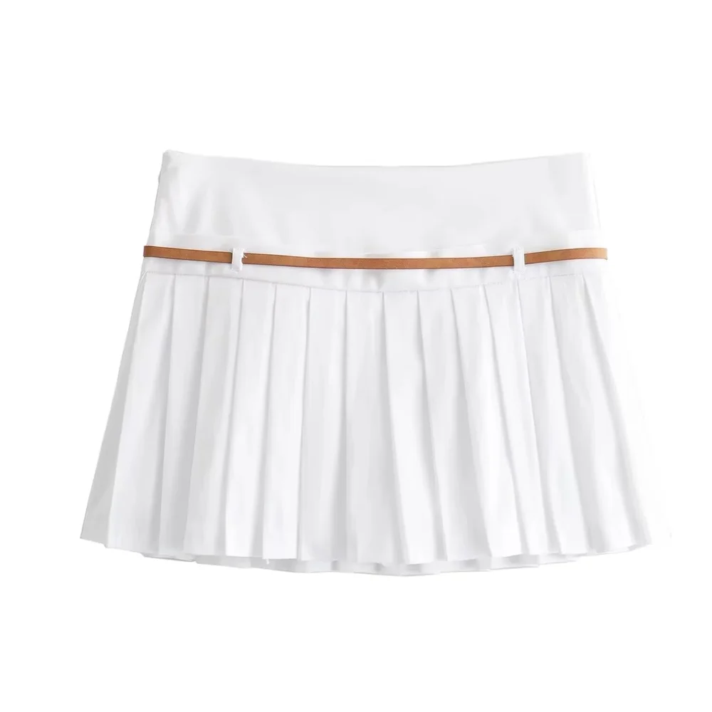 Slim Fit Tank Top & Wide Pleated Skirt Set
