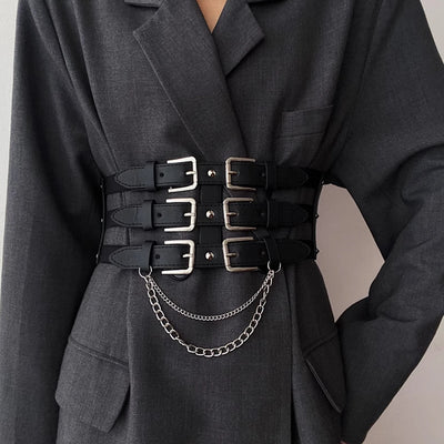 Black Elastic Corset Belt