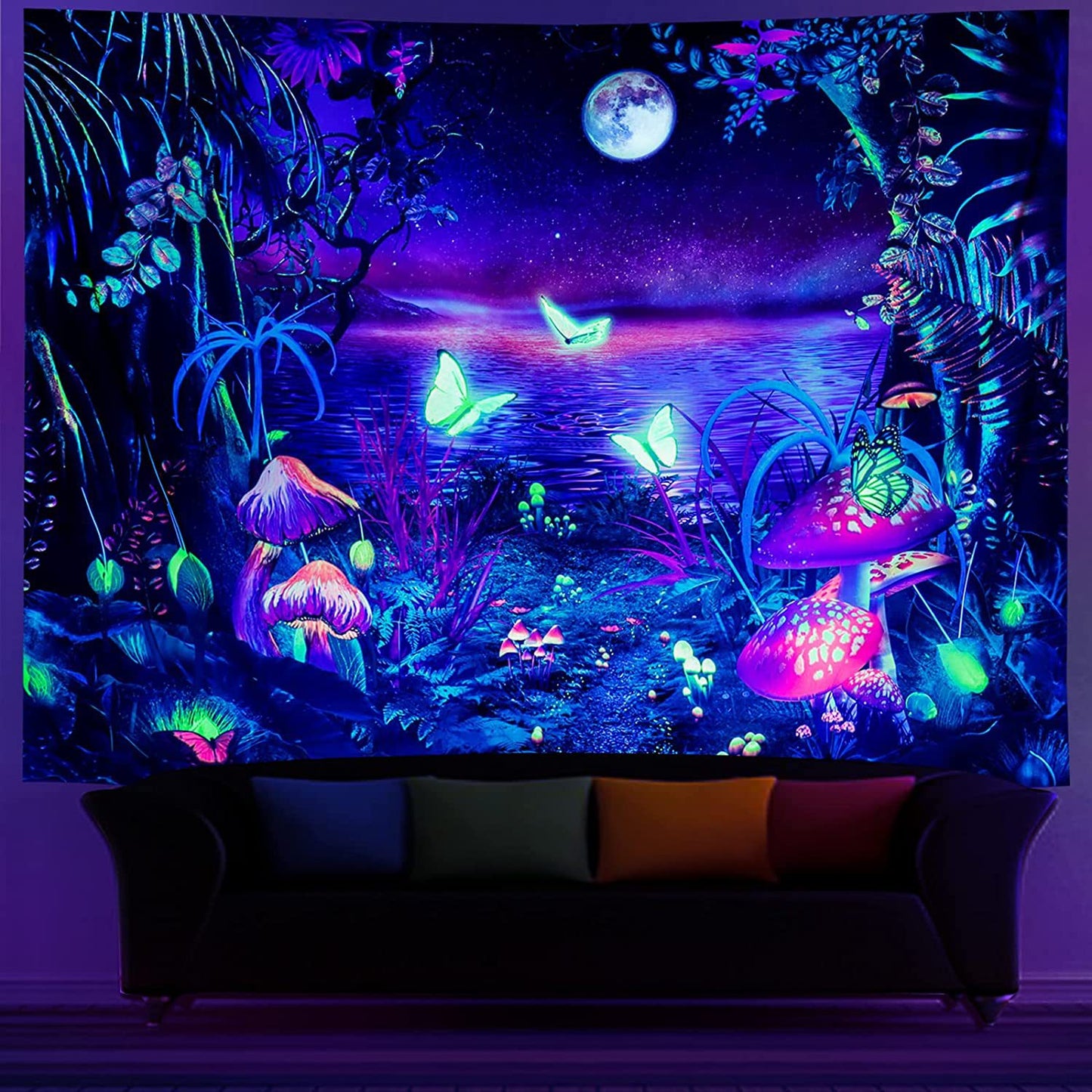 Fluorescent Blacklight Tapestry