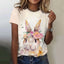 Women's Short Sleeve Rabbit Print T-Shirt