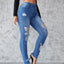 Ankle Length Ripped High Waist Jean