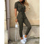 Women's Monochromatic Belted Jumpsuit