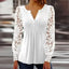 Lace Long Sleeve Pleated Blouse