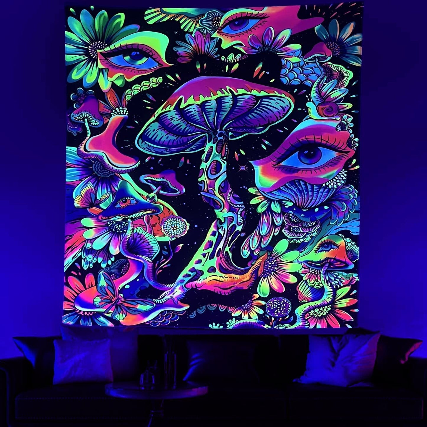 Fluorescent Blacklight Tapestry