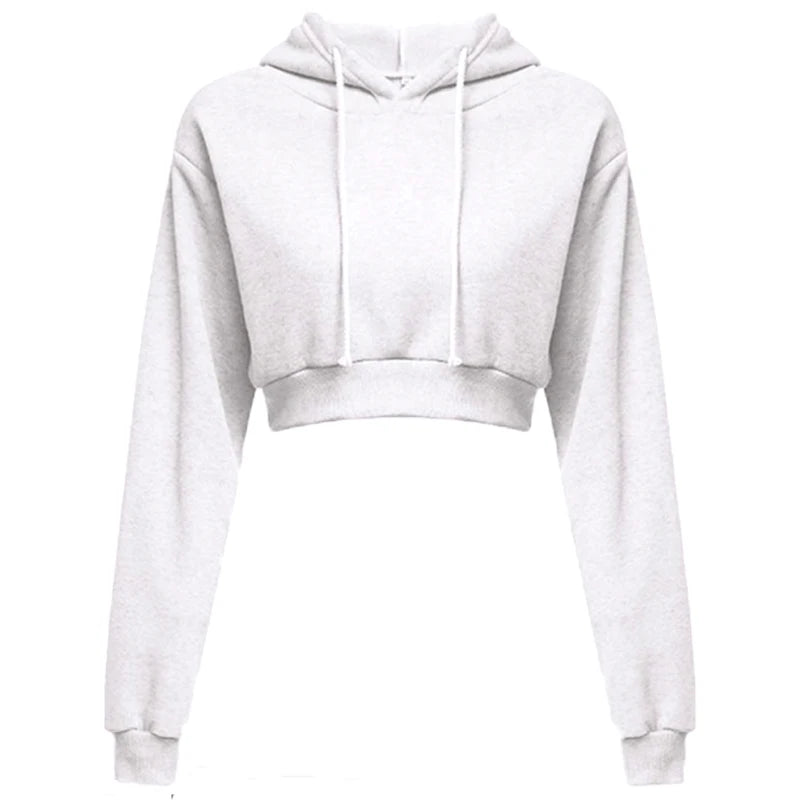 Short Pullover Crop Top Hoodie