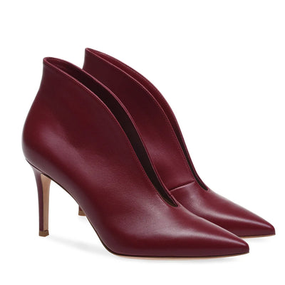Women's Crescent Cutout Pointed Toe Stiletto Ankle Boots