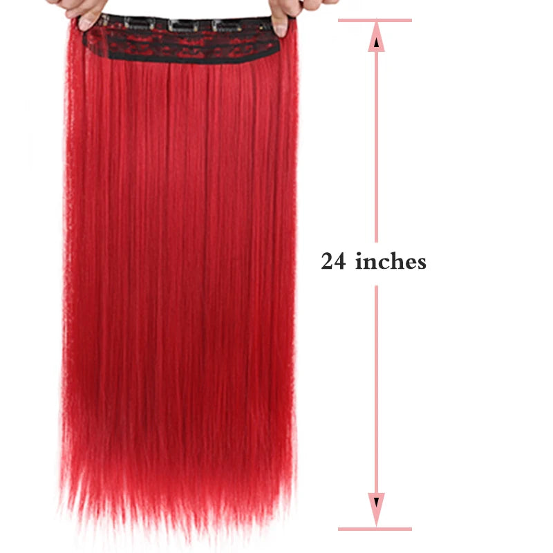 24-Inch Clip-In Straight Hair Extensions