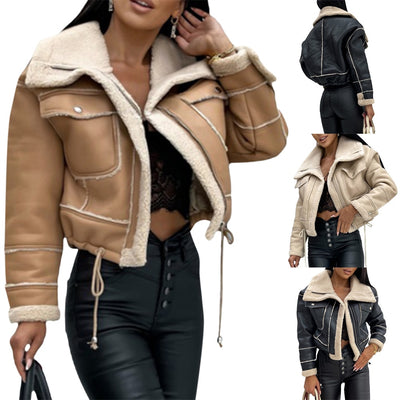 Women's Patchwork Warm Plush Jacket