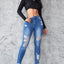 Ankle Length Ripped High Waist Jean