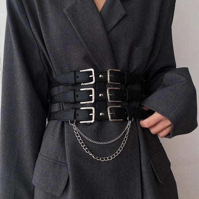 Black Elastic Corset Belt