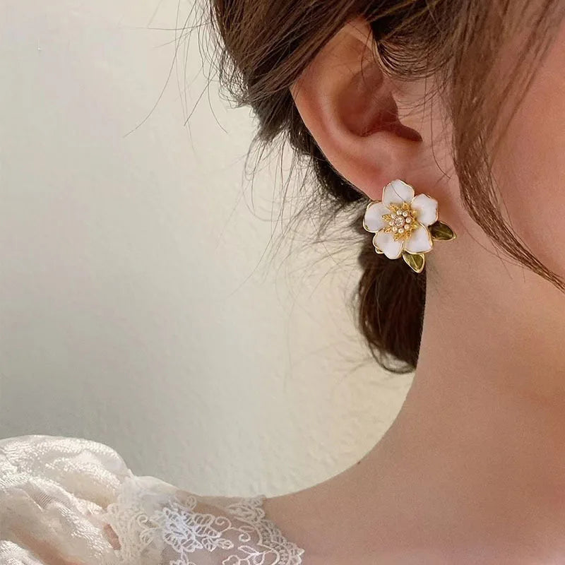 Gardenia Flower Earrings