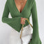 Women's Classic V-Neck Long Sleeve Fitted Top