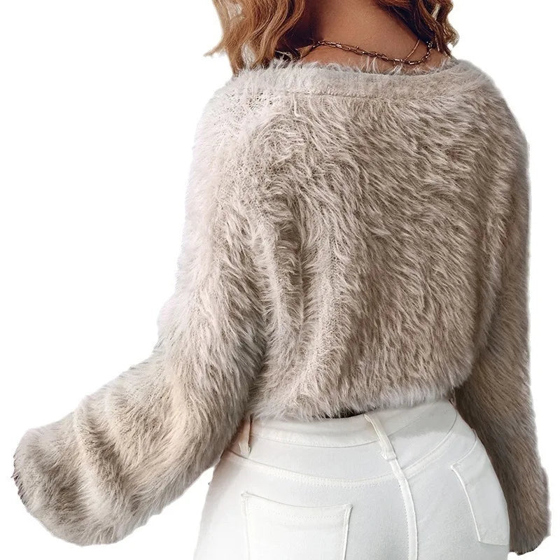 V-Neck Button Knit Sweater