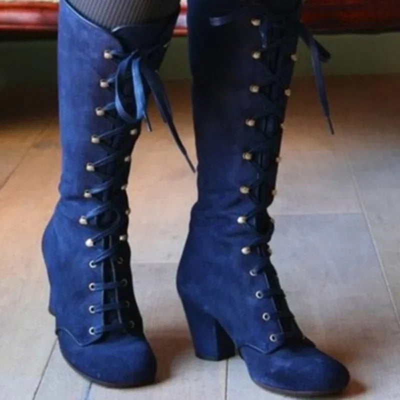 Mid-Calf Women's Casual Lace Up Boots