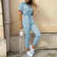 Women's Monochromatic Belted Jumpsuit