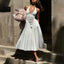 Deep V Halterneck Large Hem Dress