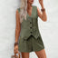 Elegant Solid Vest & Shorts Set