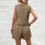 Elegant Solid Vest & Shorts Set