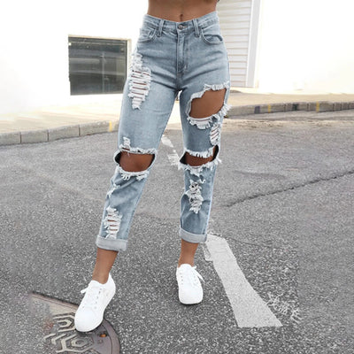 Women's Street Style Ripped Jeans