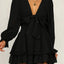 Cascading Ruffles Long Sleeve Mini Dress