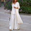 Three-Piece Long Cardigan Wide Leg Pants Suit