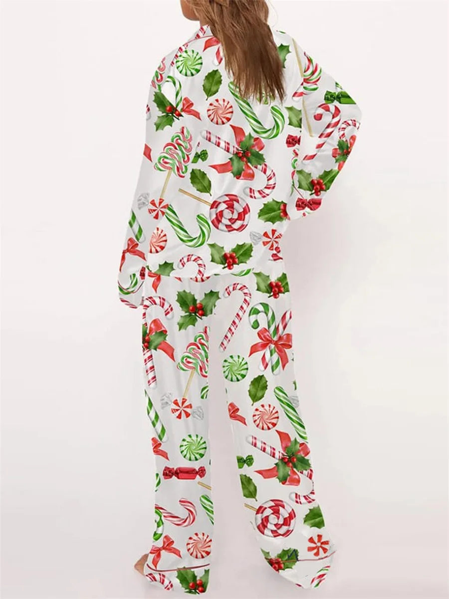 Women’s Candy Cane Christmas Pajama Set