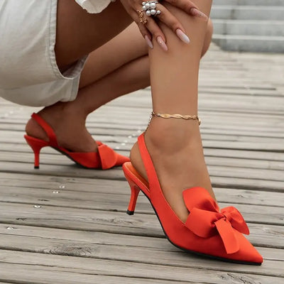 Radiant Bow Slingbacks