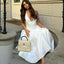 Deep V Halterneck Large Hem Dress