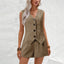 Elegant Solid Vest & Shorts Set