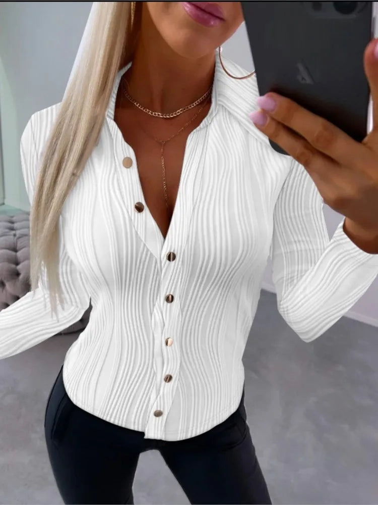 Chic Button-Up Dress Shirt for Women