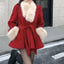 Elegant Wool Vintage Faux Fur Coat