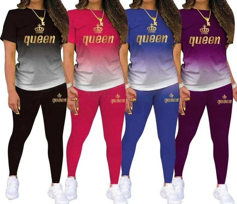 Chic "Queen" Logo Jogging Ensemble