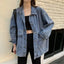 Washed Denim Single-Breasted Cardigan Style Jacket