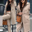 Hooded Long Coat & Mid-Waist Pencil Pants Set