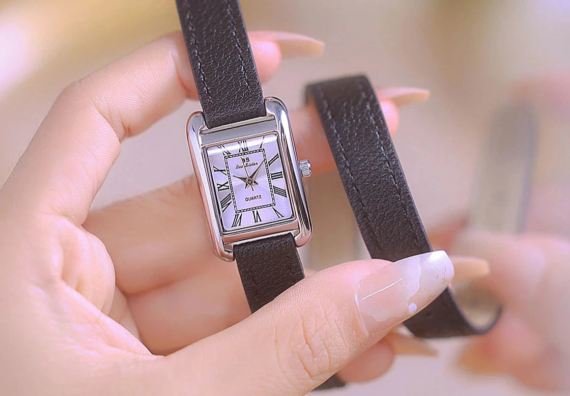 Square Genuine Leather Quartz Watches