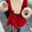 Elegant Wool Vintage Faux Fur Coat