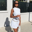 Slim Fit Tank Top & Wide Pleated Skirt Set