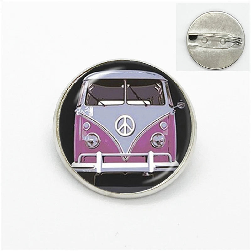 Retro Style Peace Symbol Broach