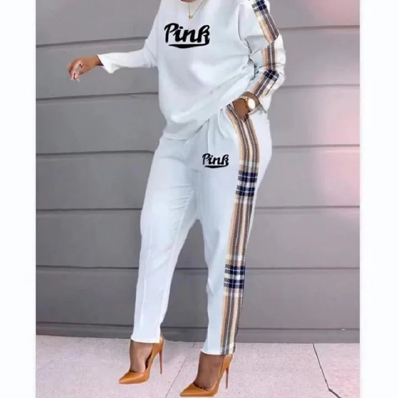 Women's Printed Long Sleeve Pant Suit