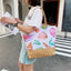 Floral Print Canvas Beach Totes