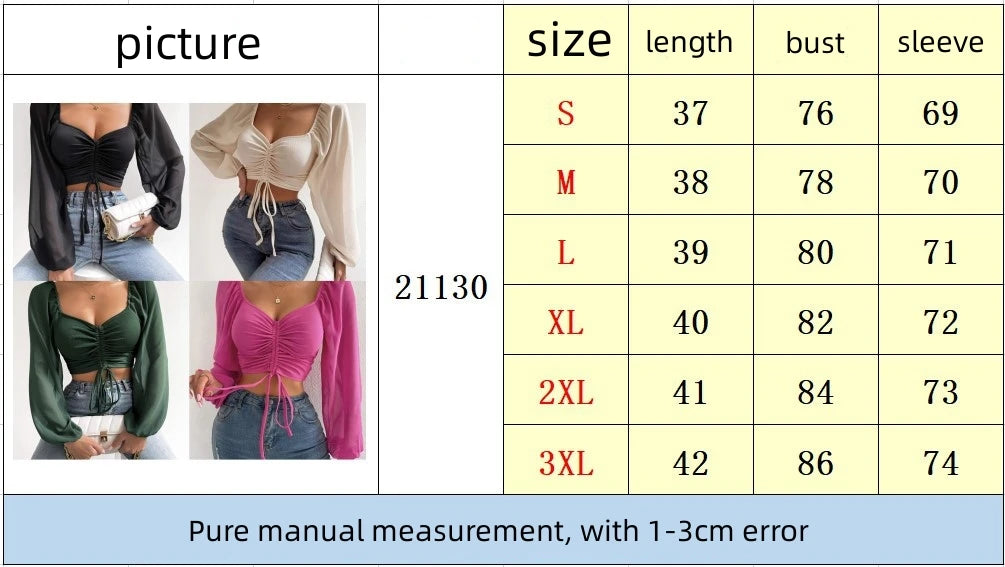 Women's Fitted Puff Sleeve Square Neck Crop Top