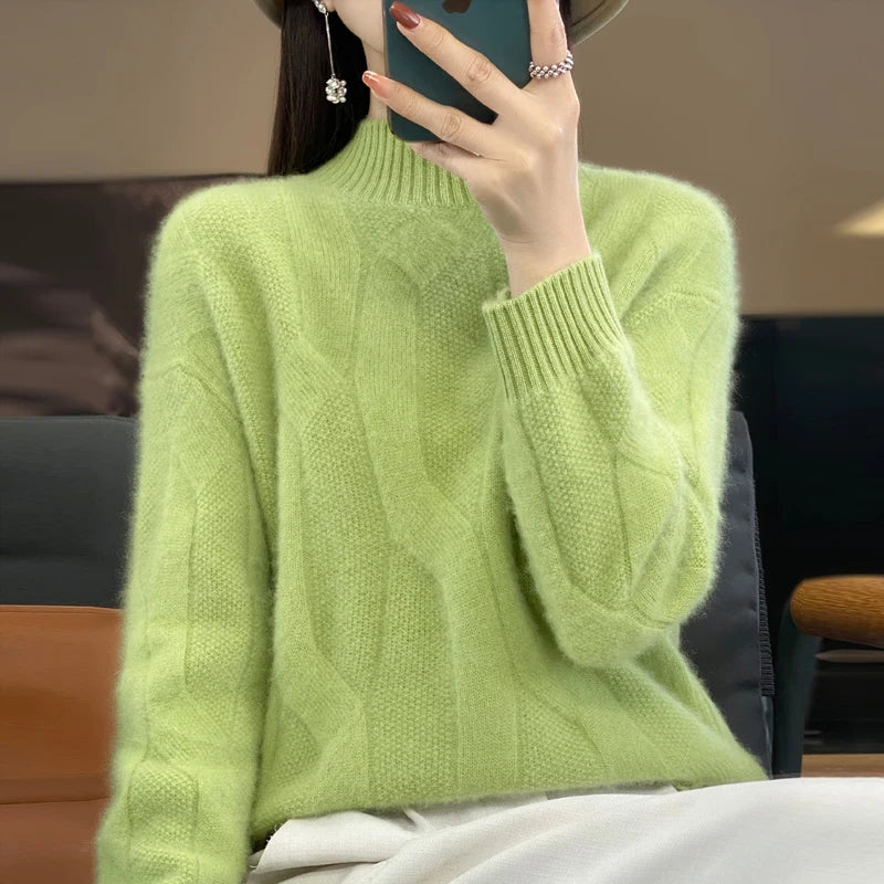 Cozy Wool Half High Neck Sweater