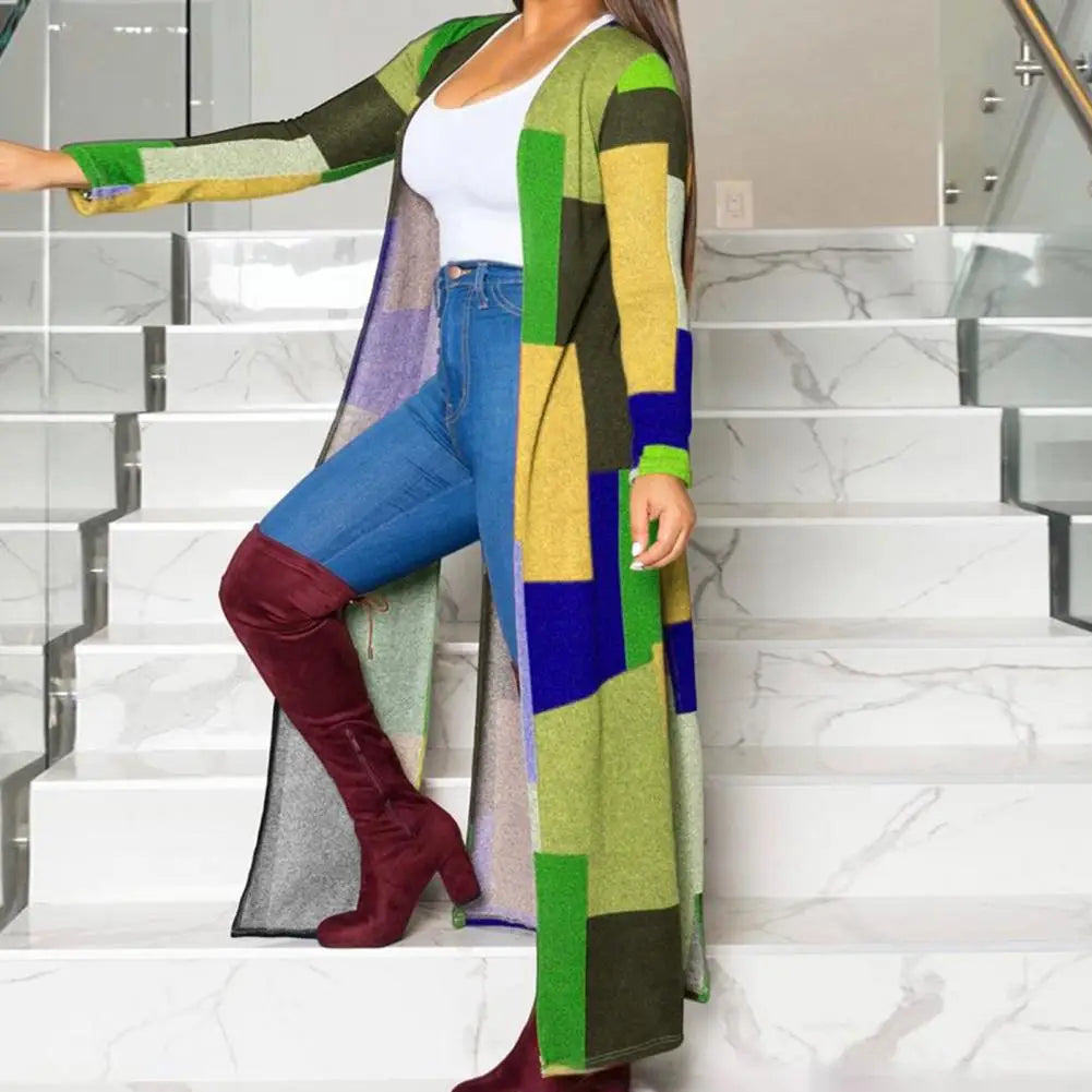 Bold Colorblock Duster Cardigan