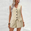 Elegant Solid Vest & Shorts Set