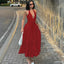 Deep V Halterneck Large Hem Dress