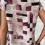 Square Print Short Sleeve Round Neck T-Shirt